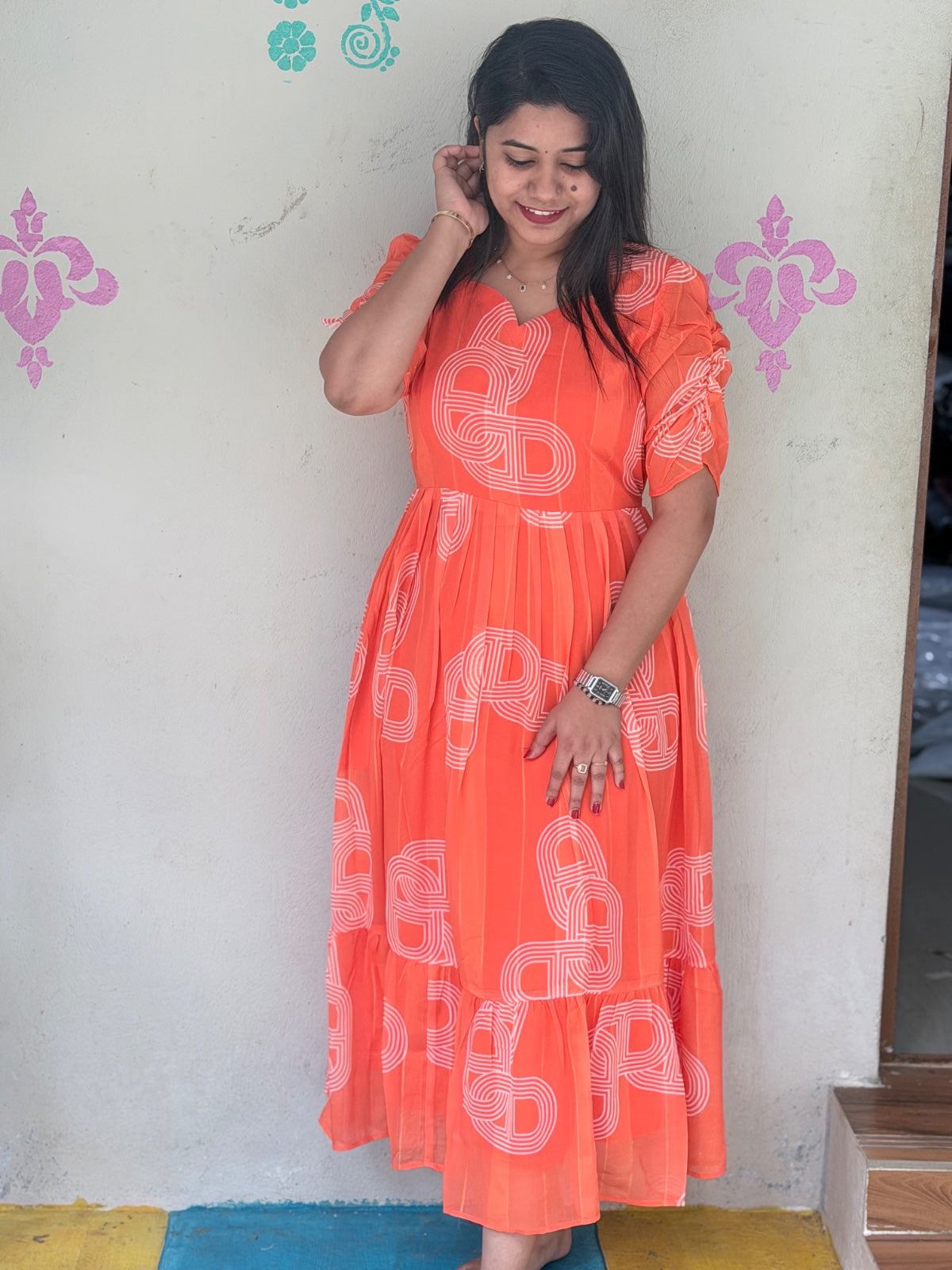Georgette  Floral Frock GFF06