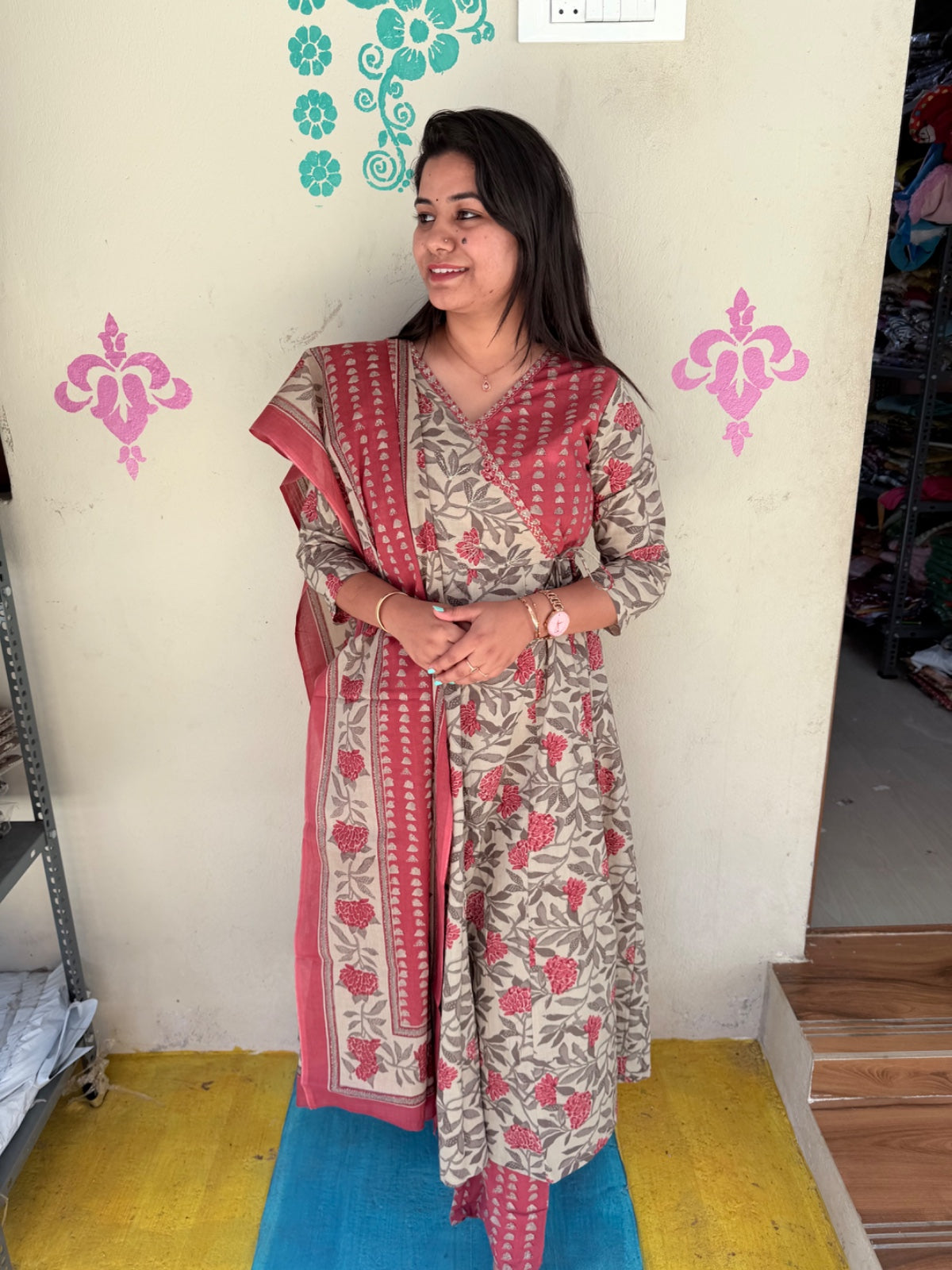 Cotton Floral Anarkali - CA01