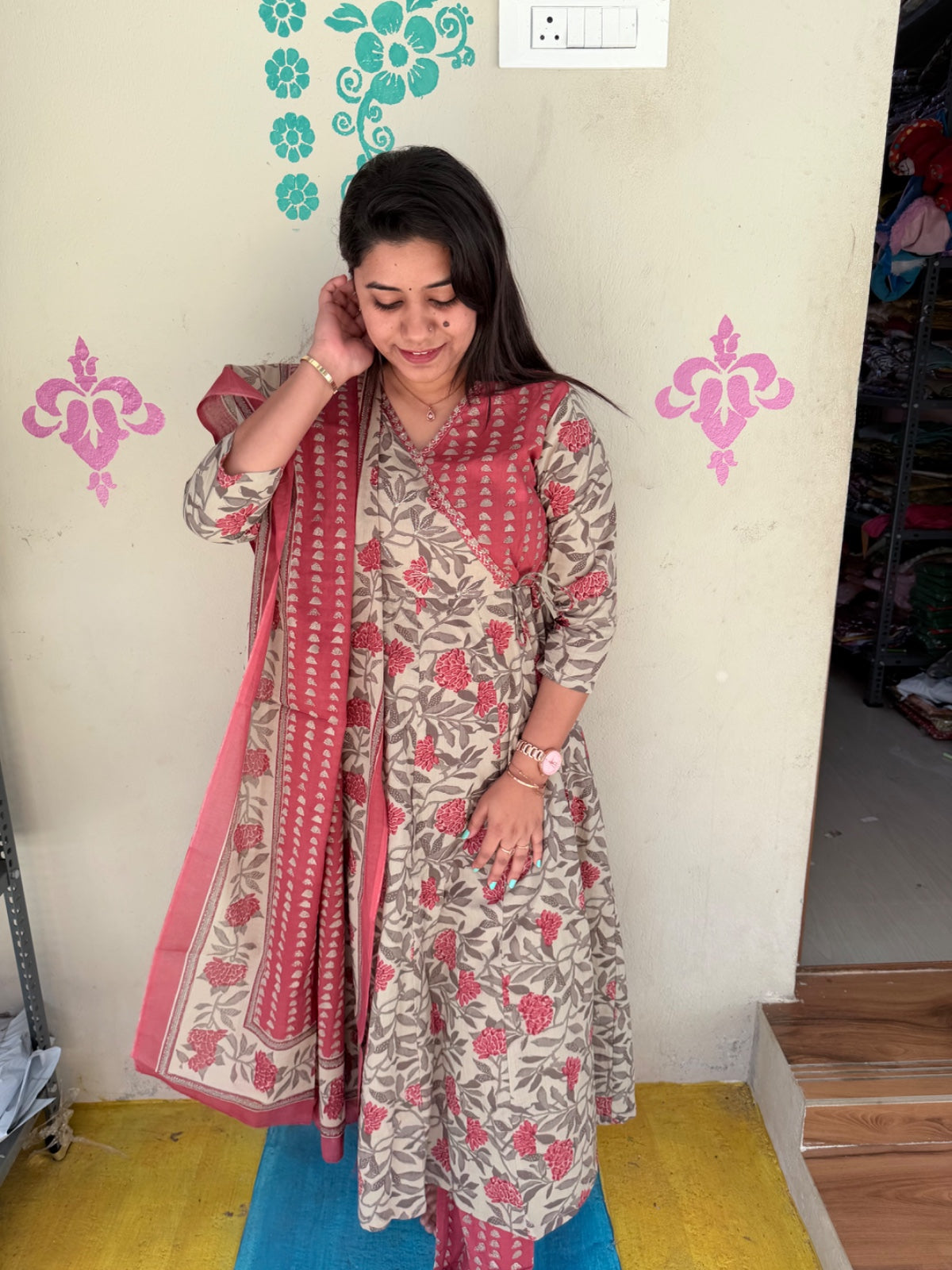 Cotton Floral Anarkali - CA01