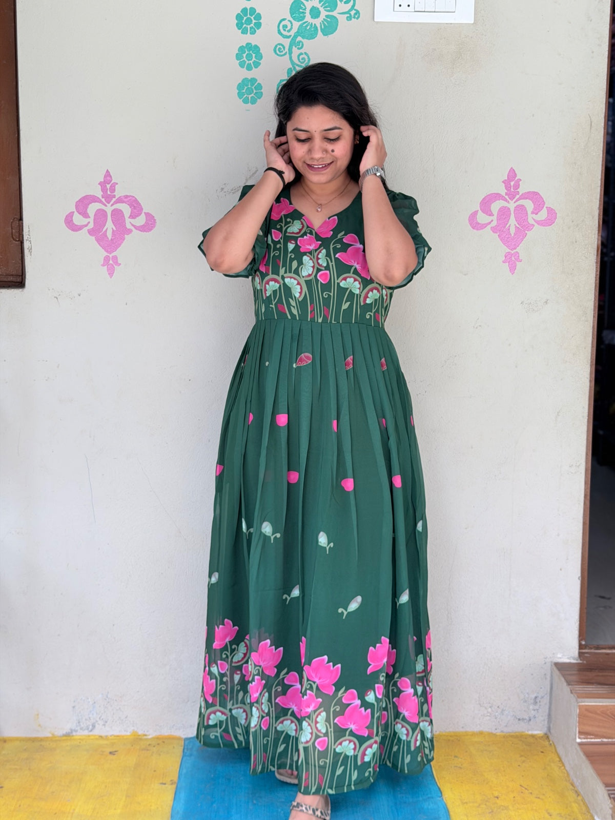 Georgette Floral Frock GFF32