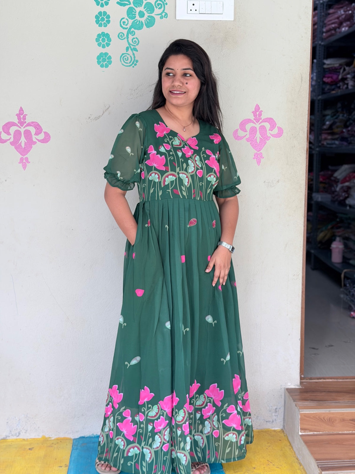Georgette Floral Frock GFF32