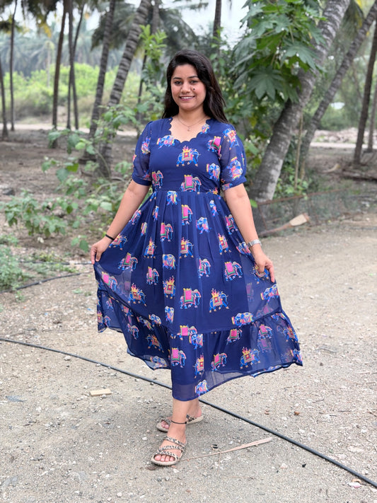 Georgette Floral Frock GFF27