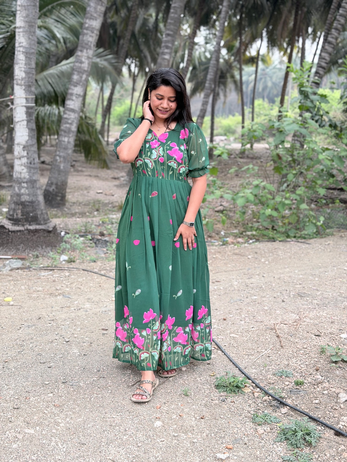 Georgette Floral Frock GFF32