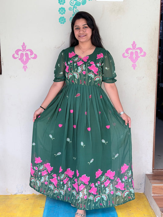 Georgette Floral Frock GFF32