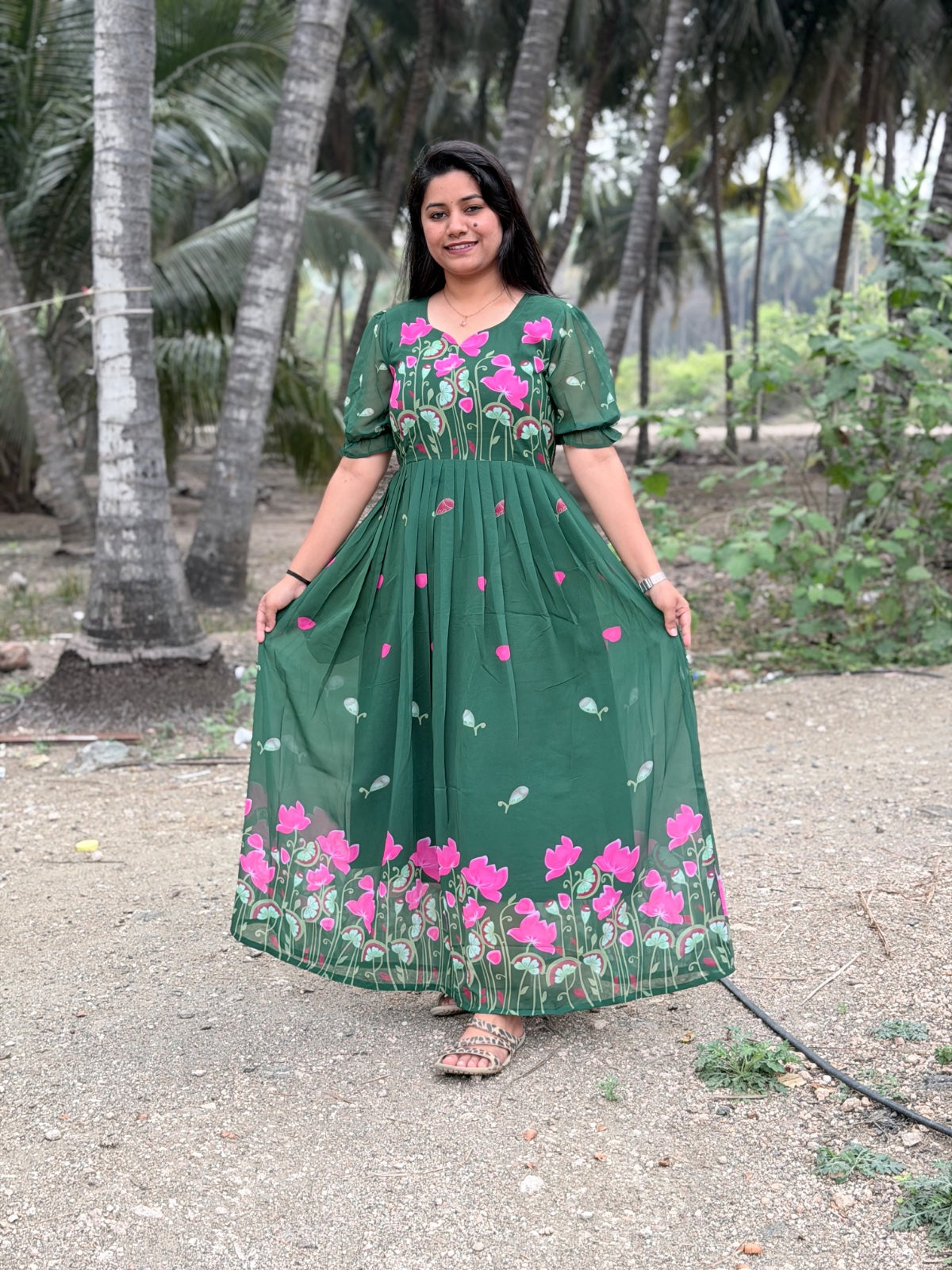 Georgette Floral Frock GFF32