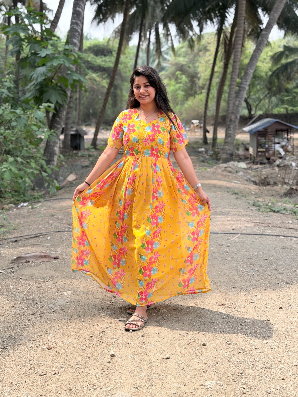 Georgette Floral Frock GFF39
