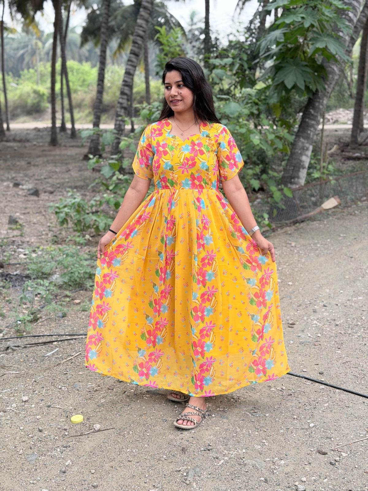 Georgette Floral Frock GFF39