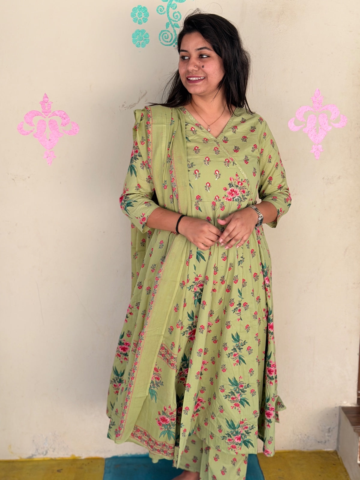 Cotton Floral Anarkali - CA39