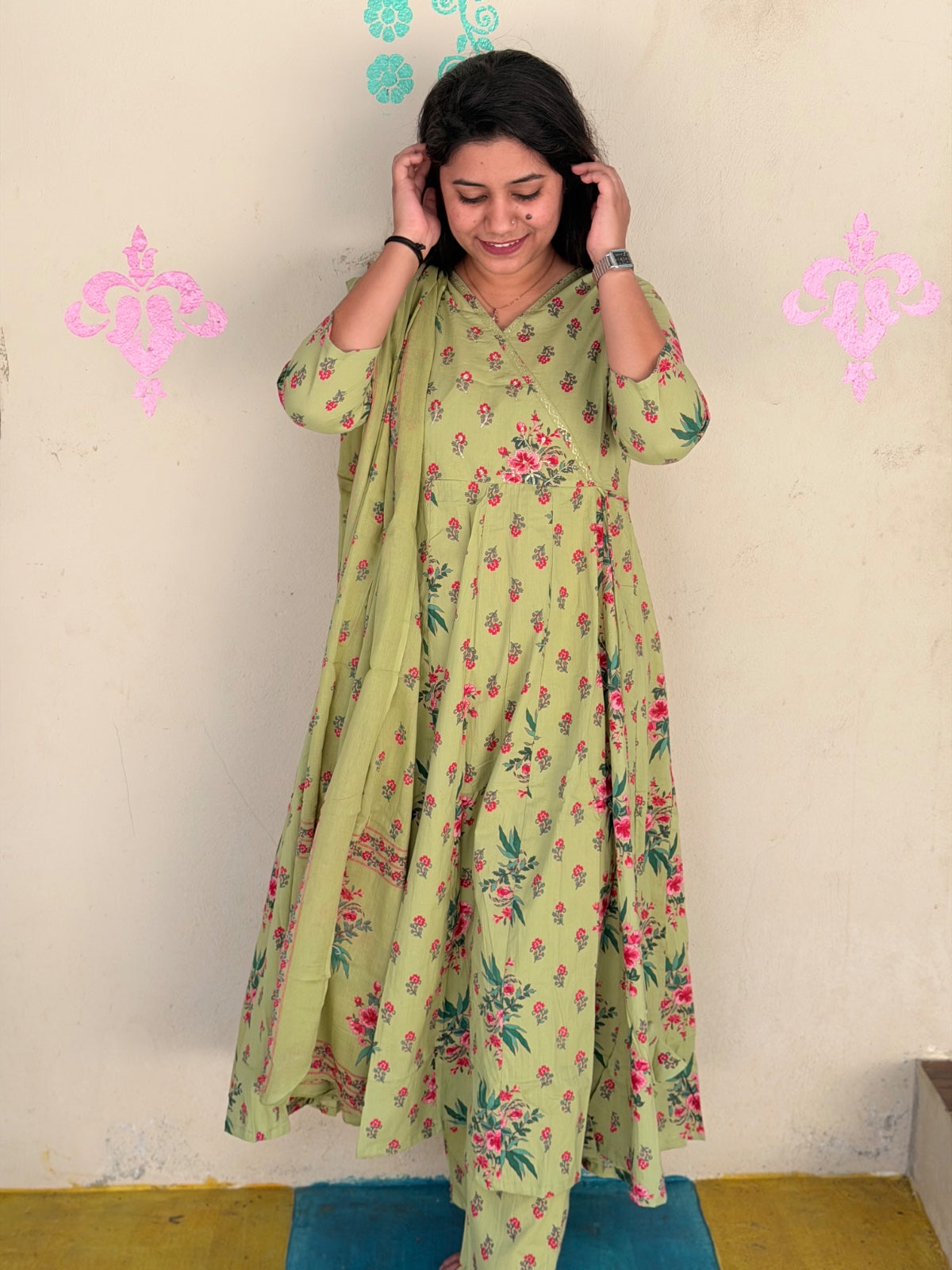 Cotton Floral Anarkali - CA39