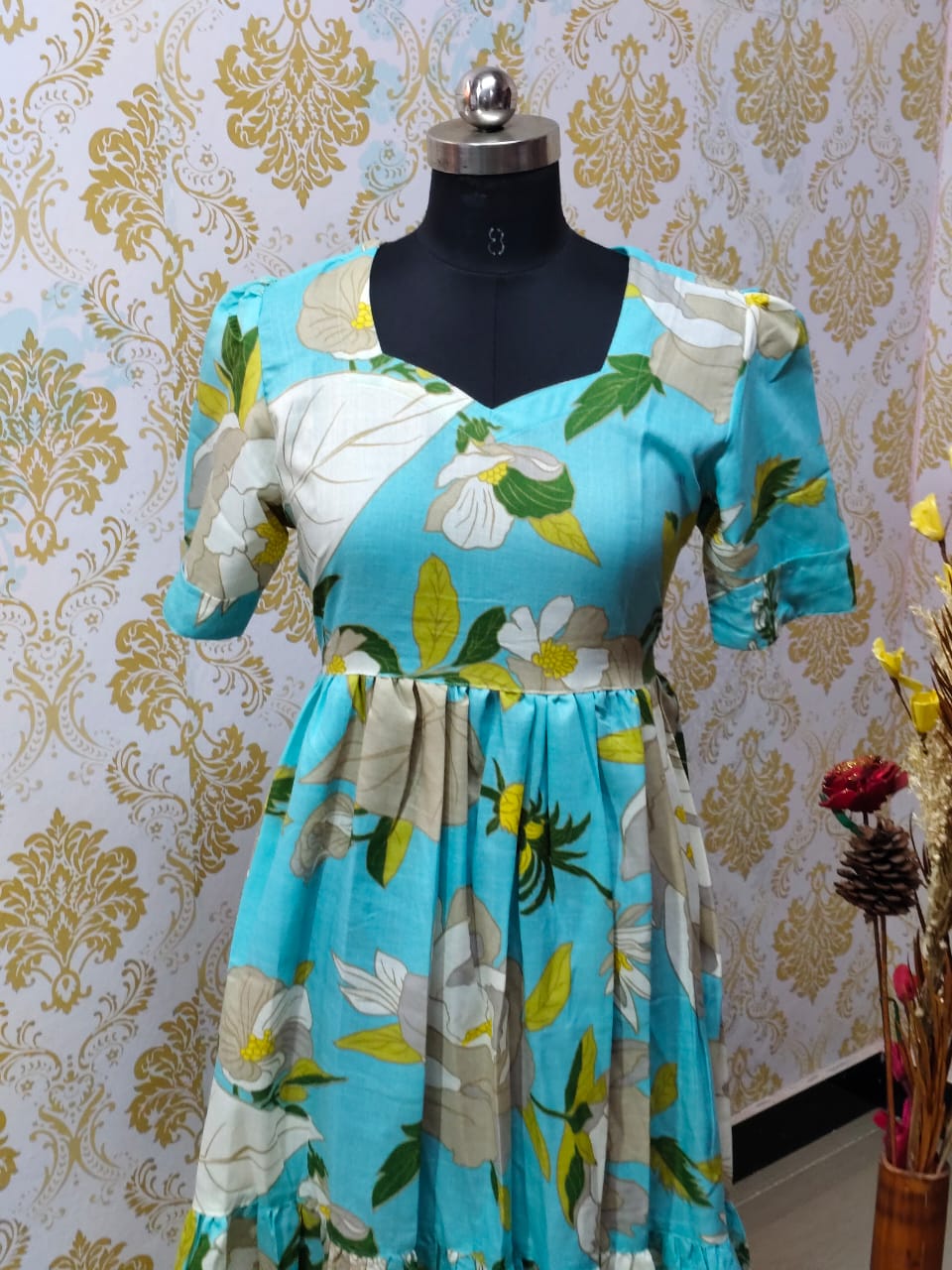 Cotton Floral Frock - CFF55
