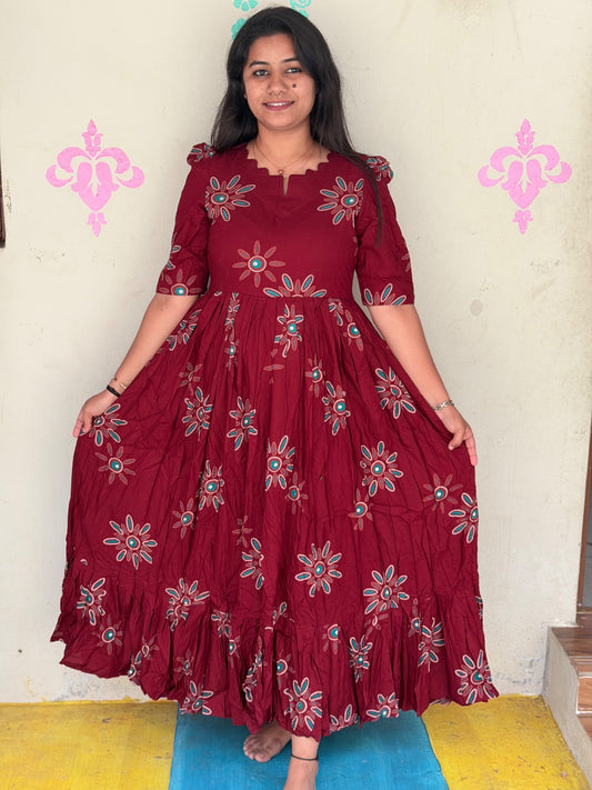 Premium Rayon Floral Frock - CFF96