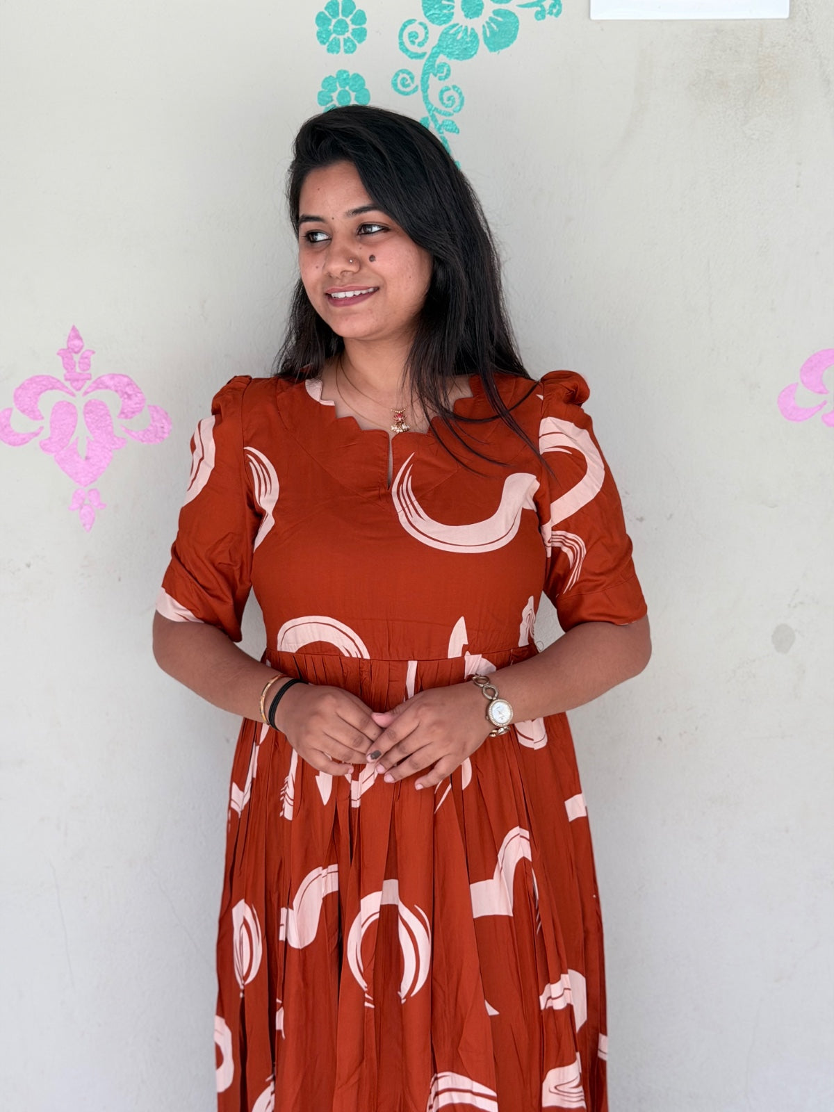 Premium Rayon Floral Frock - CFF90