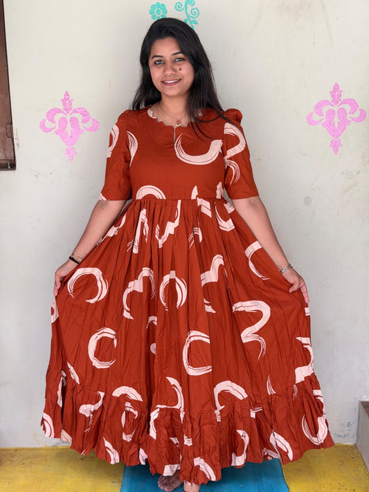 Premium Rayon Floral Frock - CFF90