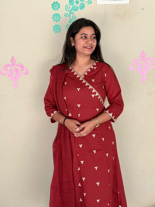 Cotton Floral Anarkali - CA45