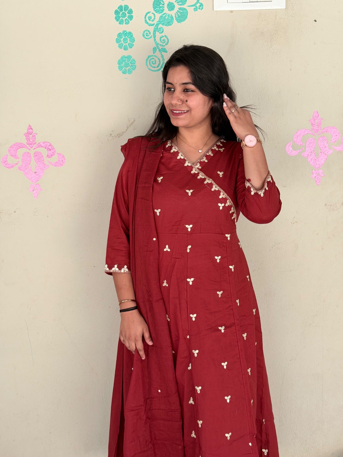 Cotton Floral Anarkali - CA45