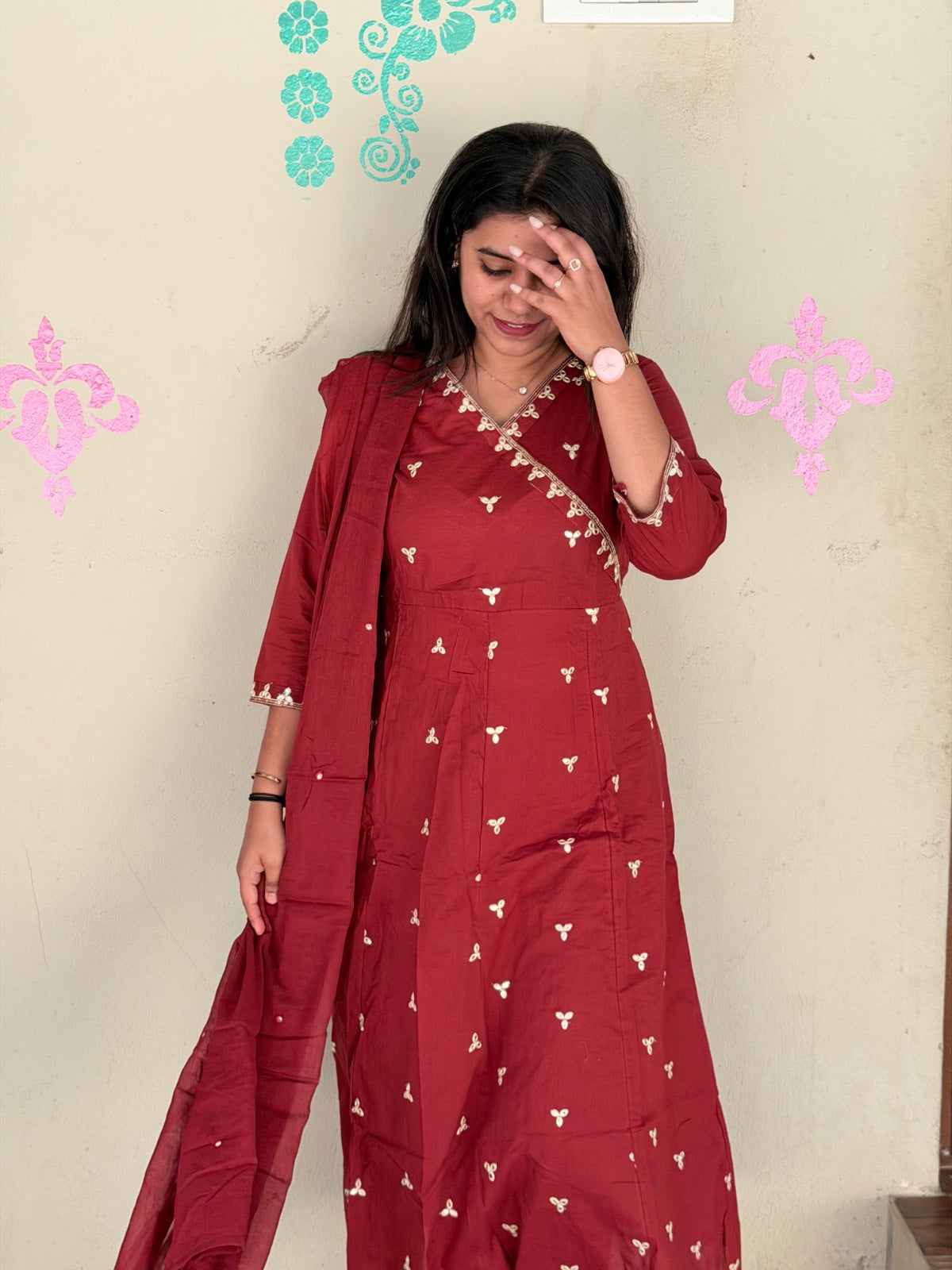 Cotton Floral Anarkali - CA45