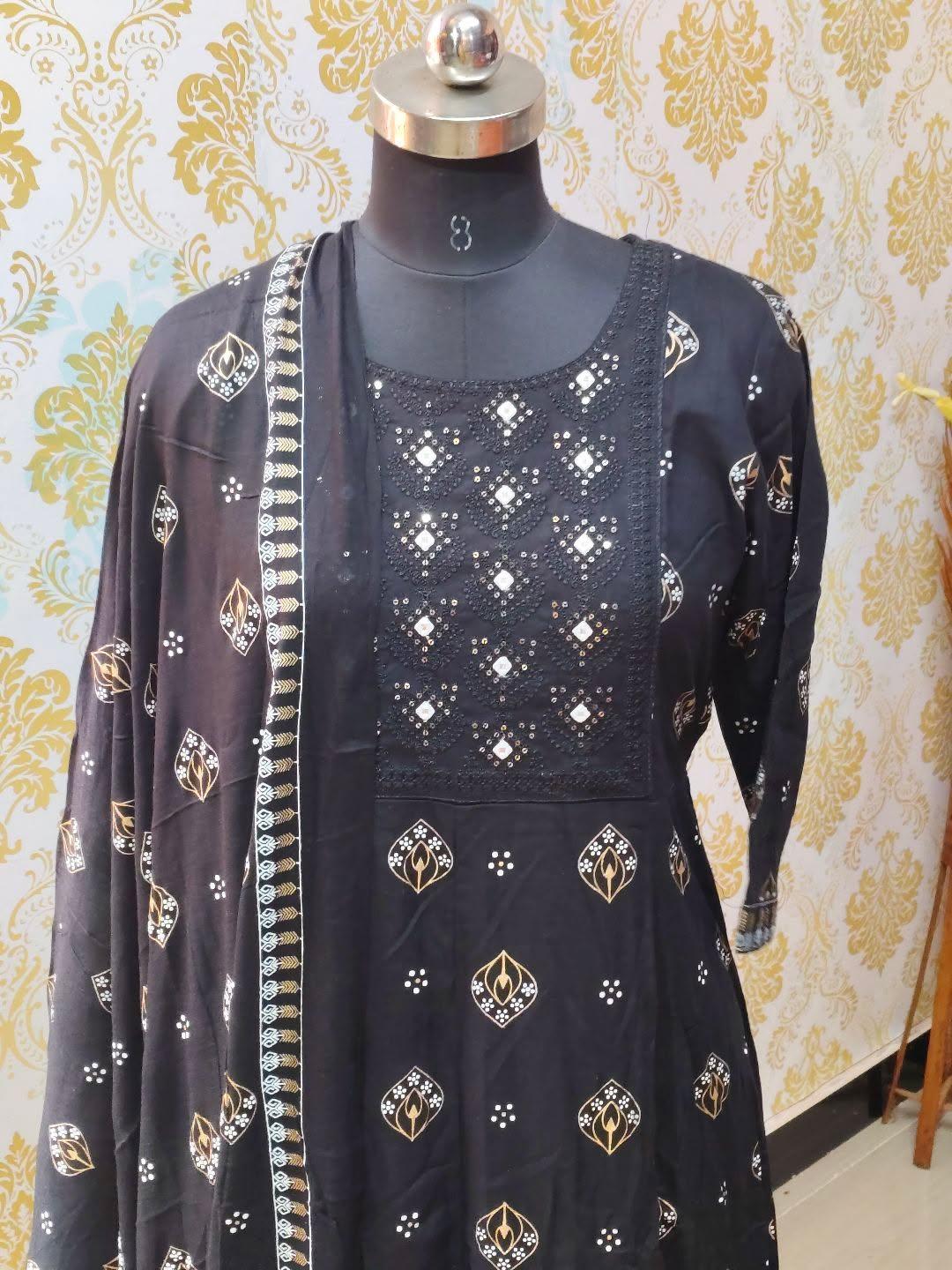 Cotton Floral Anarkali (Without Phant)  AS104