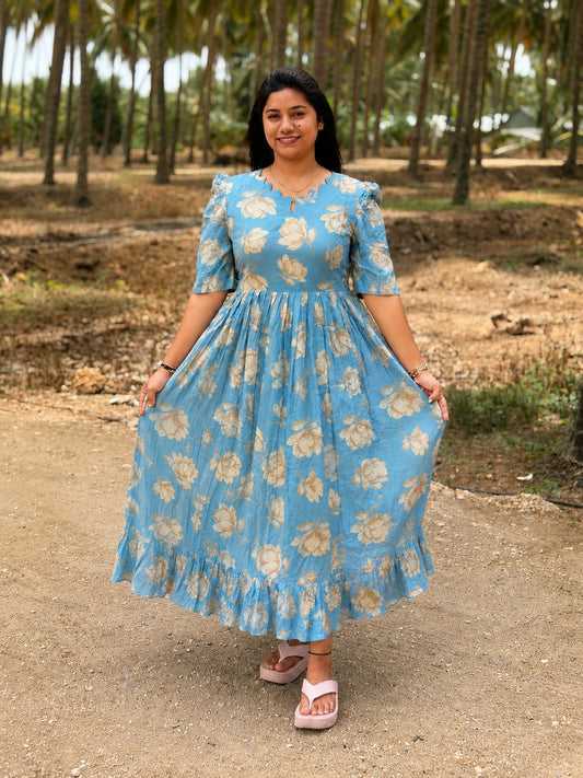 Premium Rayon Floral Frock - CFF188