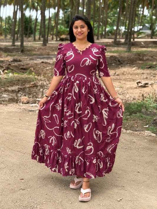 Premium Rayon Floral Frock - CFF179