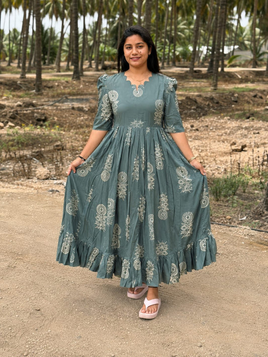 Premium Rayon Floral Frock - CFF183