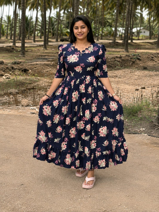 Premium Rayon Floral Frock - CFF171
