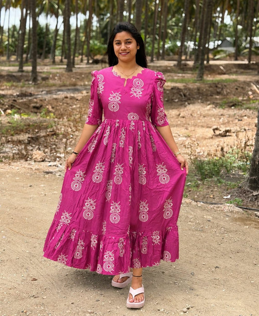 Premium Rayon Floral Frock - CFF173