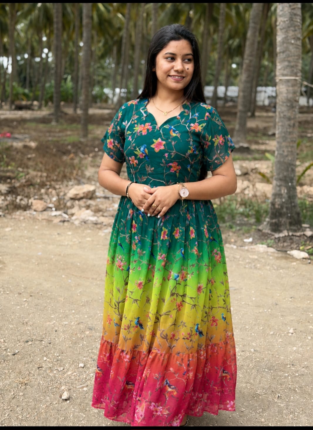 Georgette Floral Frock GFF01