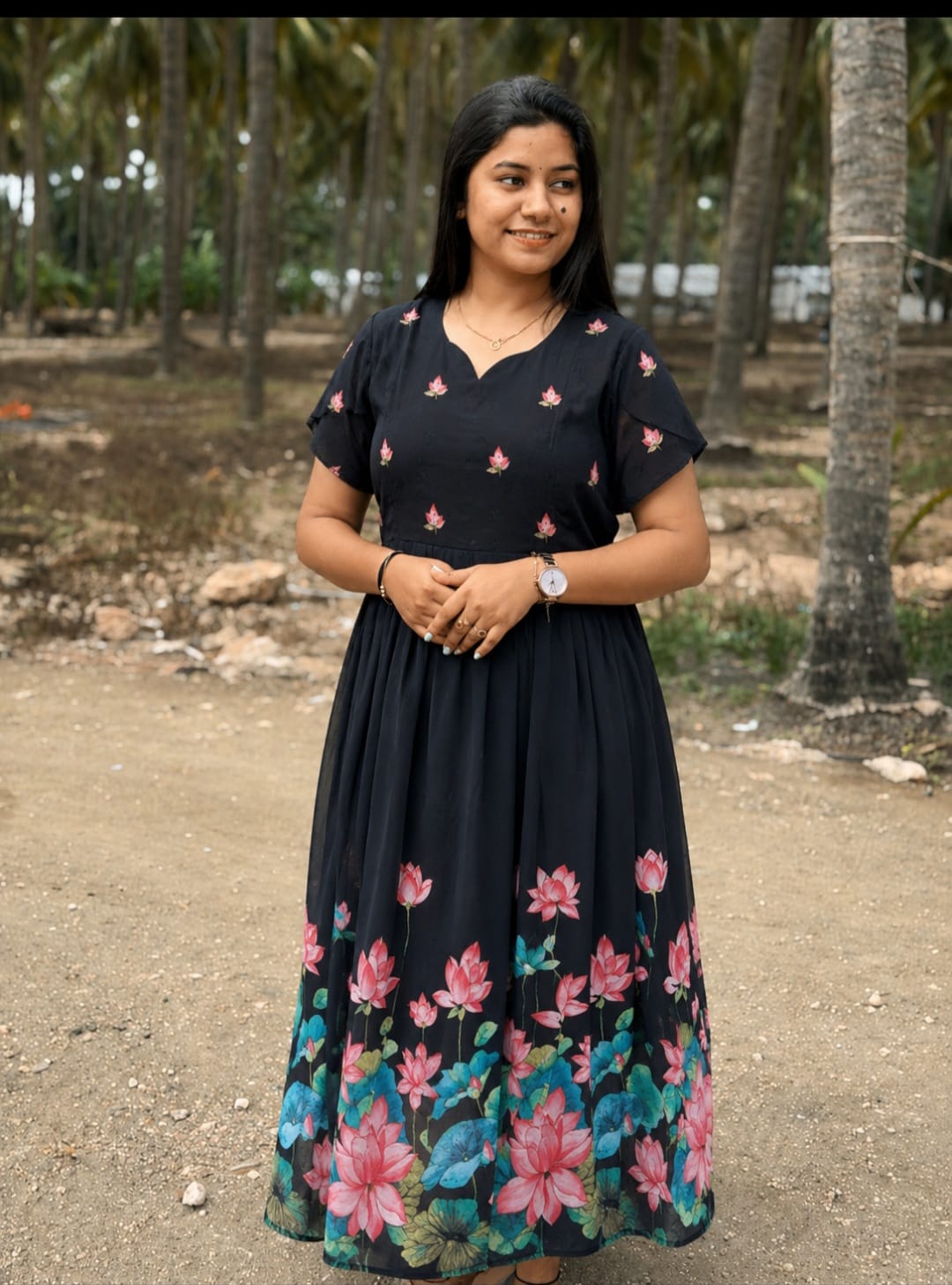 Georgette Floral Frock GFF02