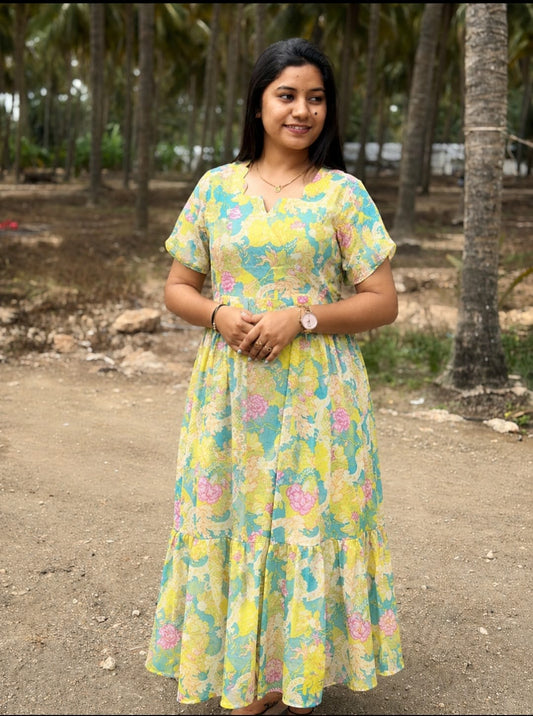Georgette Floral Frock GFF14