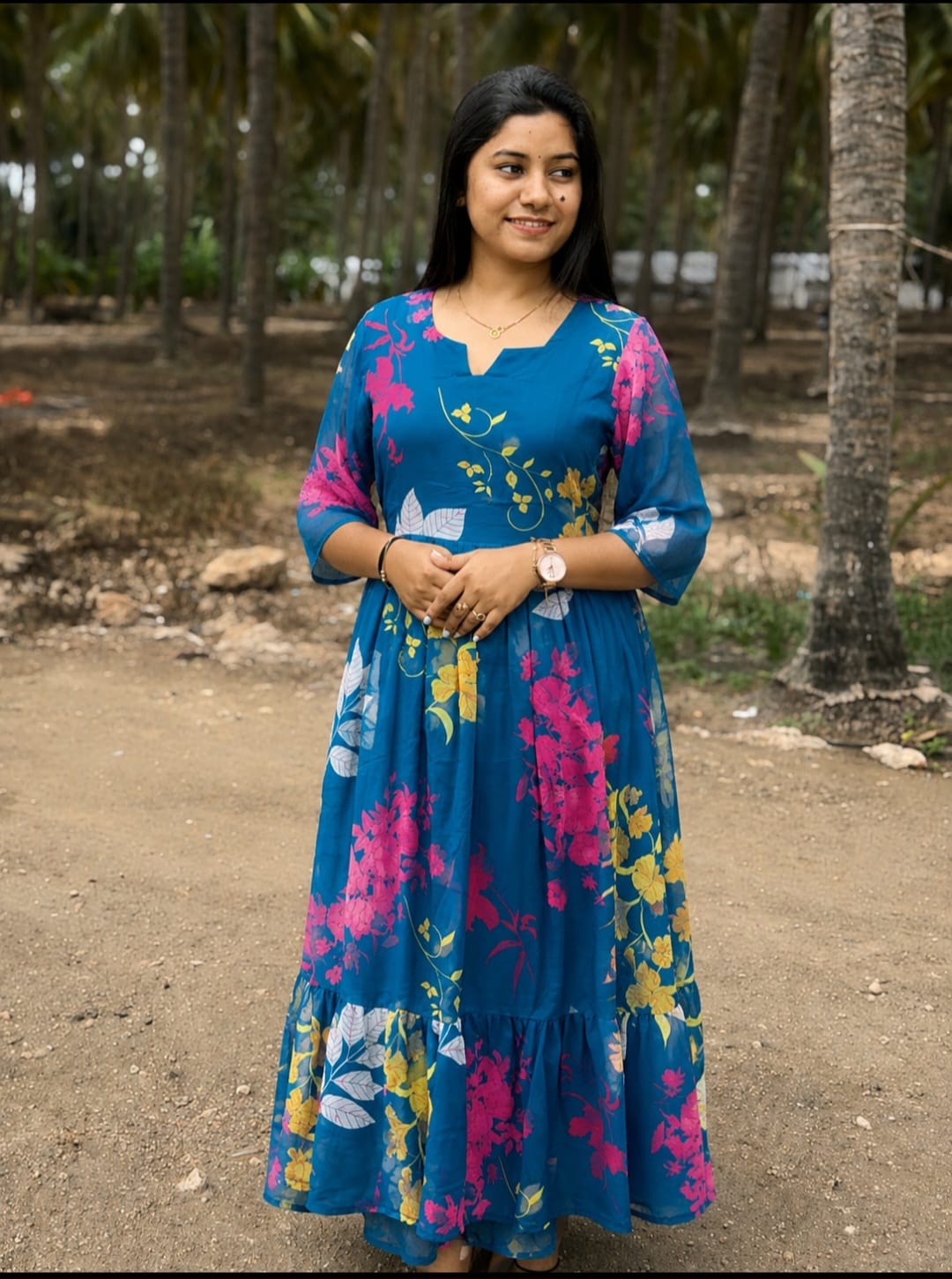 Georgette Floral Frock GFF10