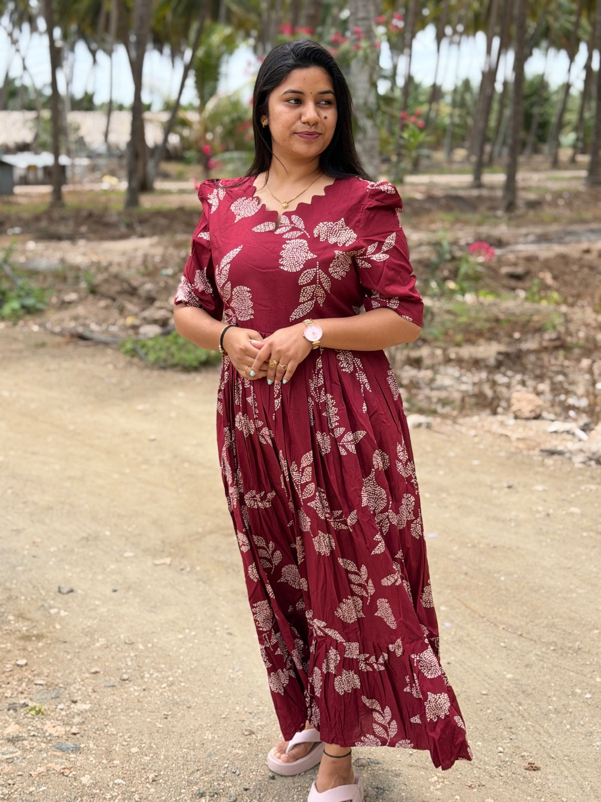 Premium Cotton Floral Frock - CFF194