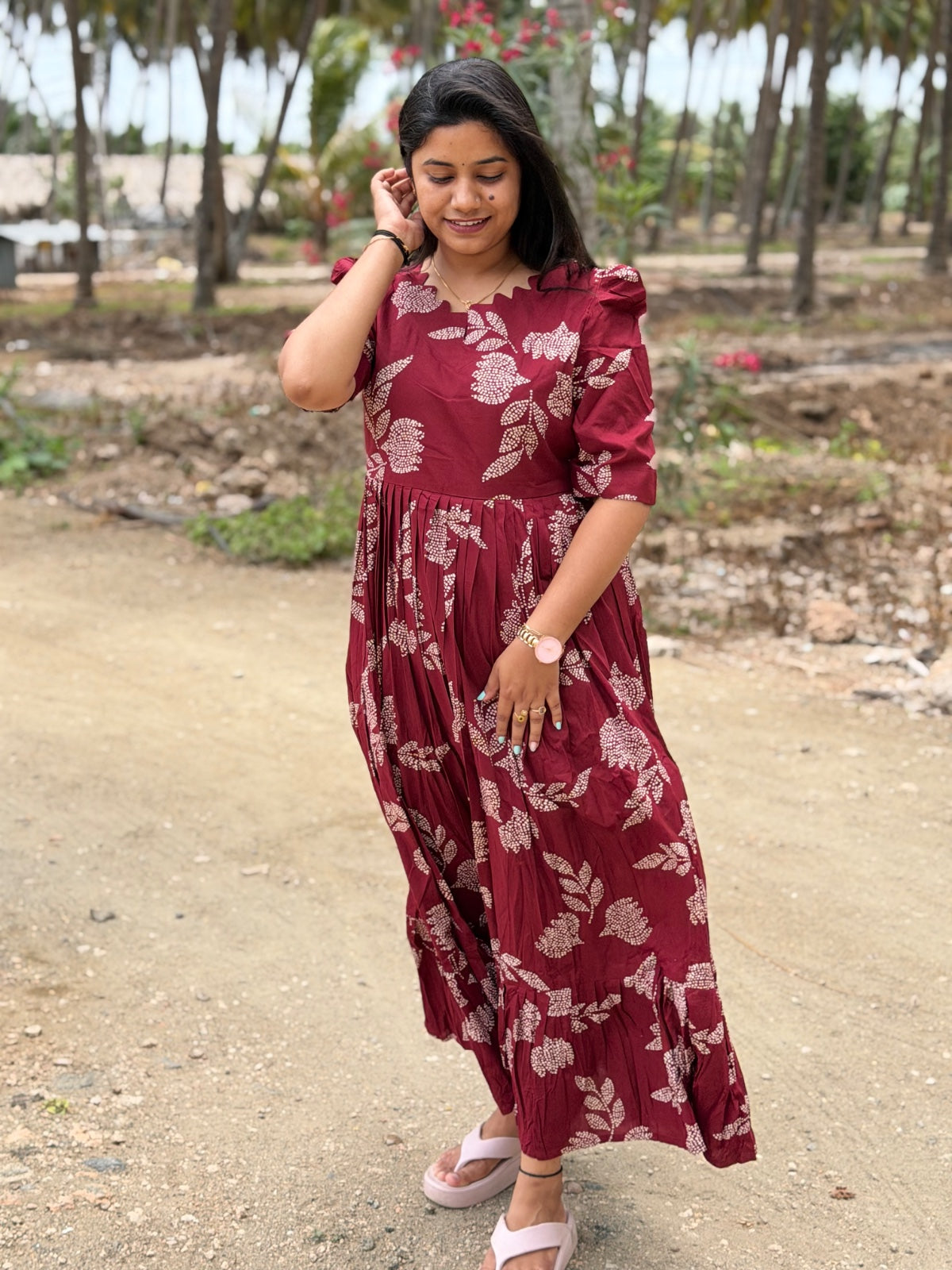 Premium Cotton Floral Frock - CFF194