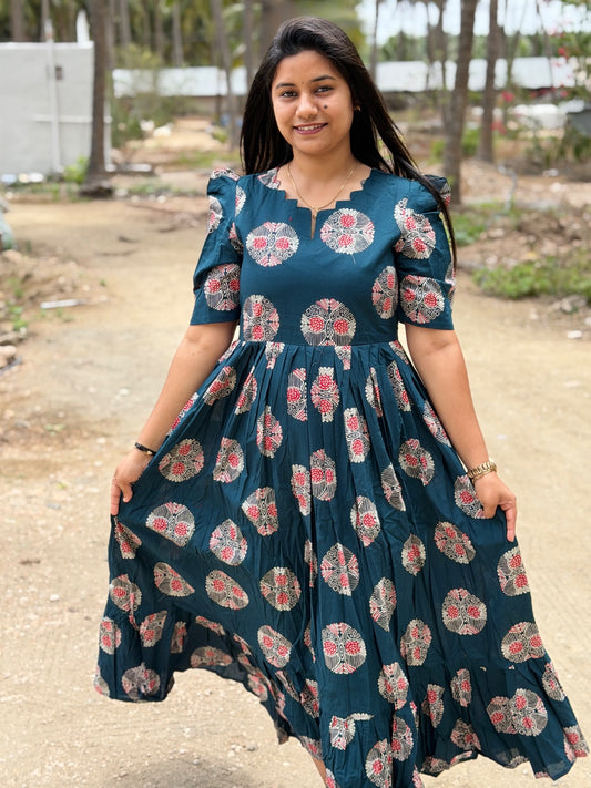 Premium Cotton Floral Frock - CFF101