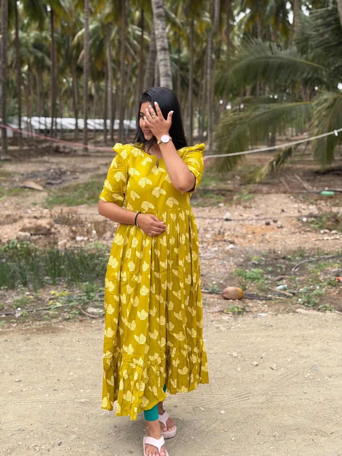 Premium Cotton Floral Frock - CFF197
