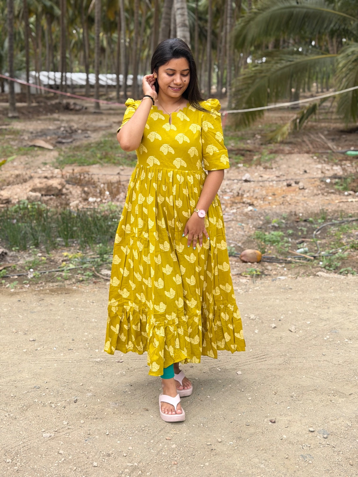 Premium Cotton Floral Frock - CFF197