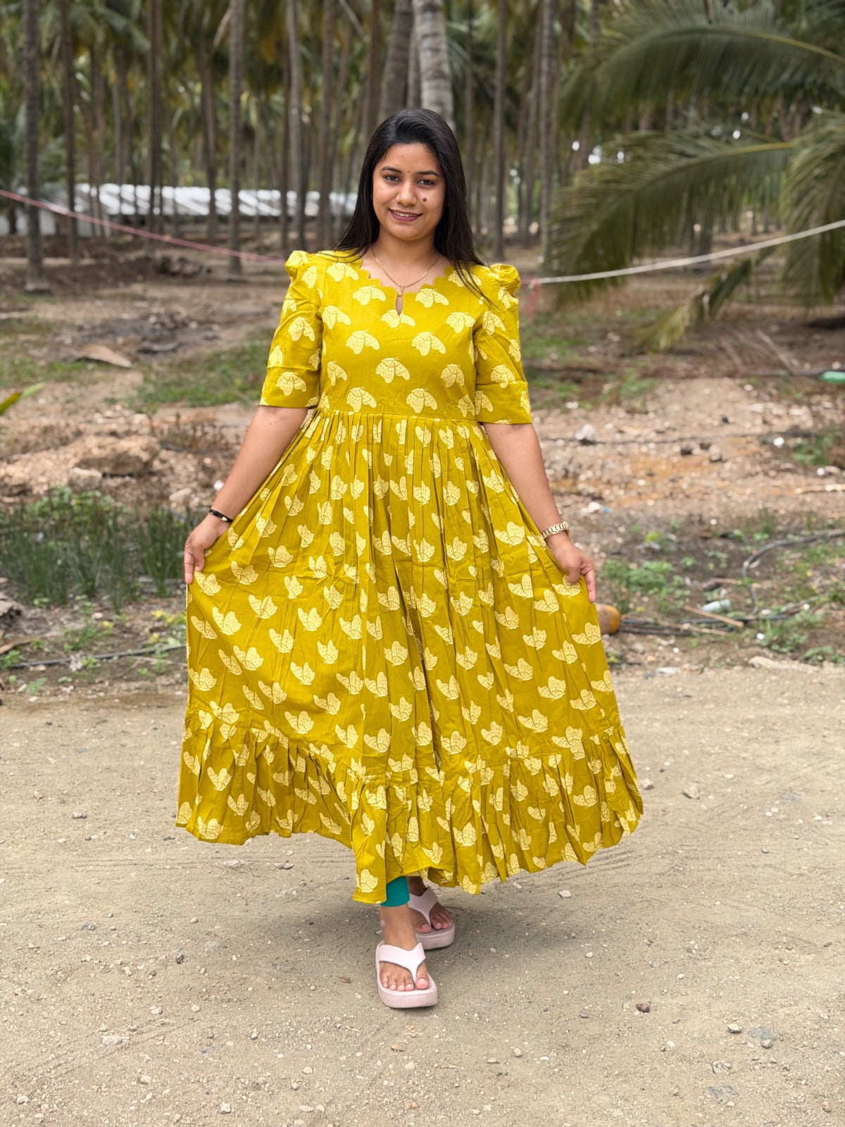 Premium Cotton Floral Frock - CFF197