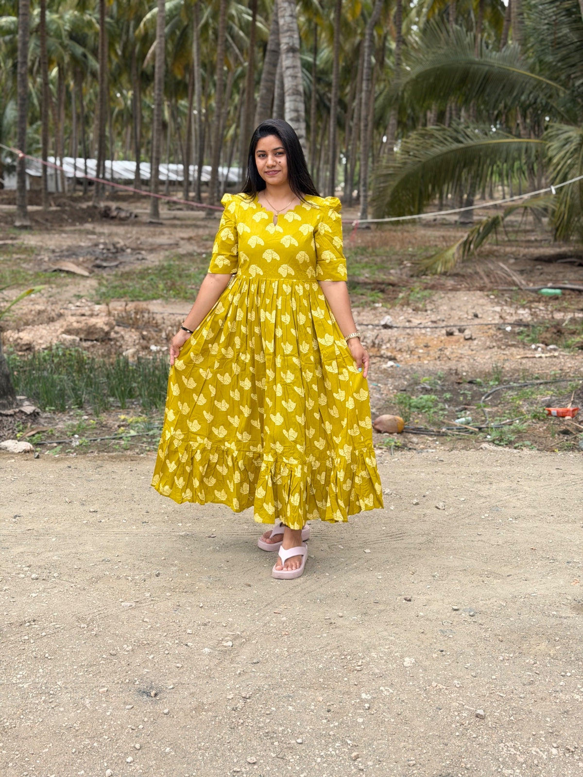 Premium Cotton Floral Frock - CFF197