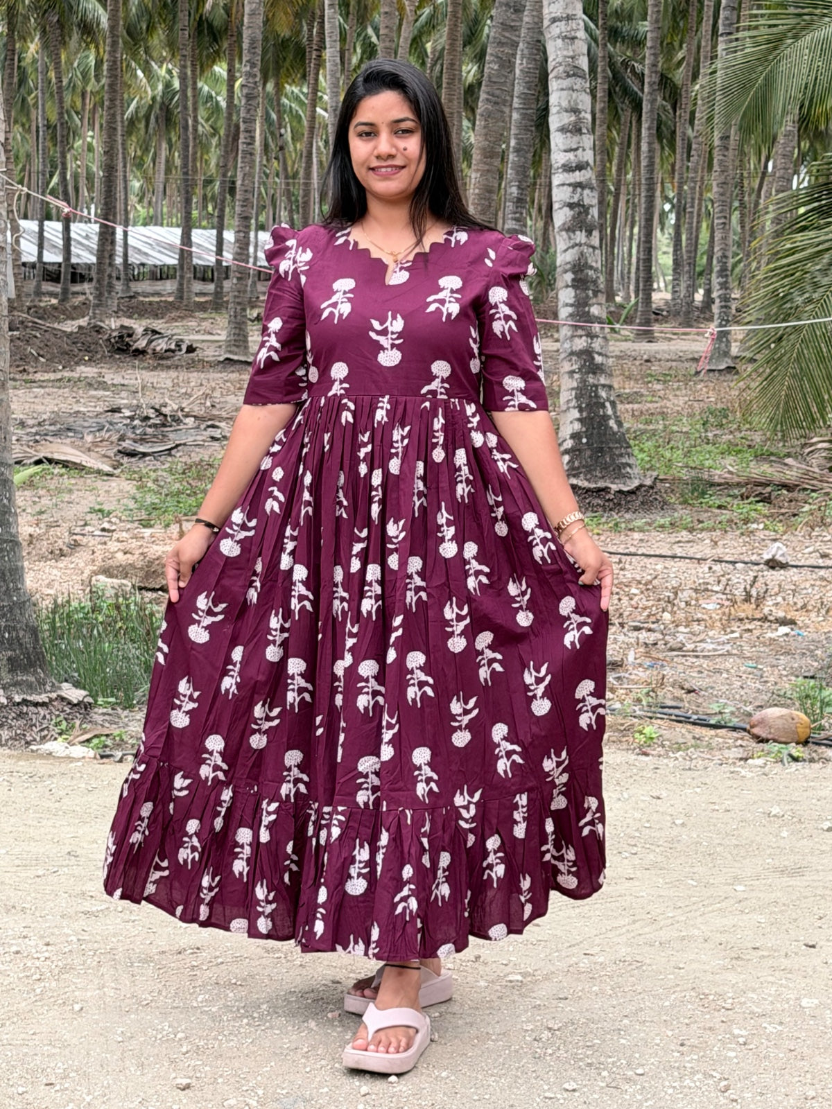 Premium Cotton Floral Frock - CFF199