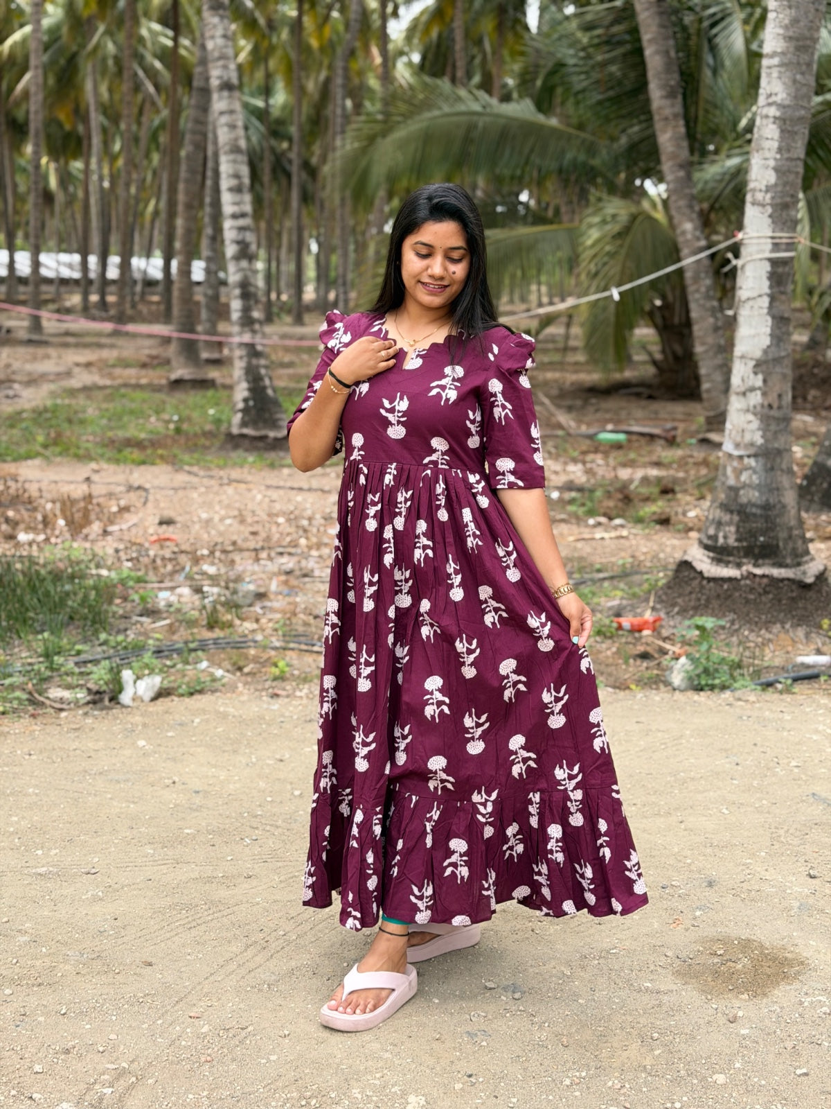 Premium Cotton Floral Frock - CFF199
