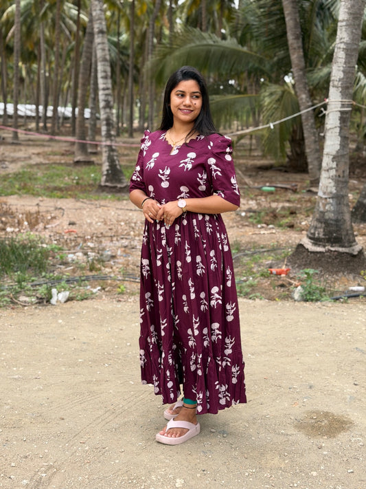 Premium Cotton Floral Frock - CFF199