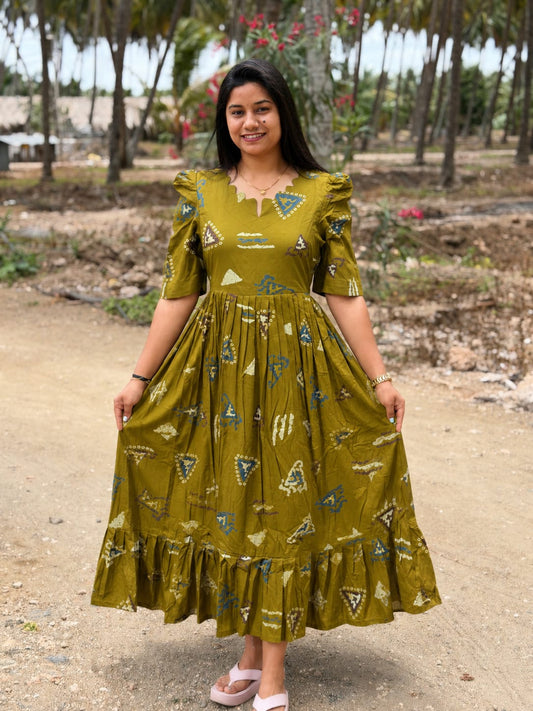 Premium Cotton Floral Frock - CFF201