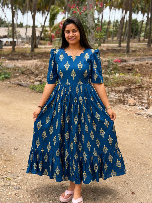 Premium Cotton Floral Frock - CFF195