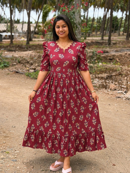 Premium Cotton Floral Frock - CFF202