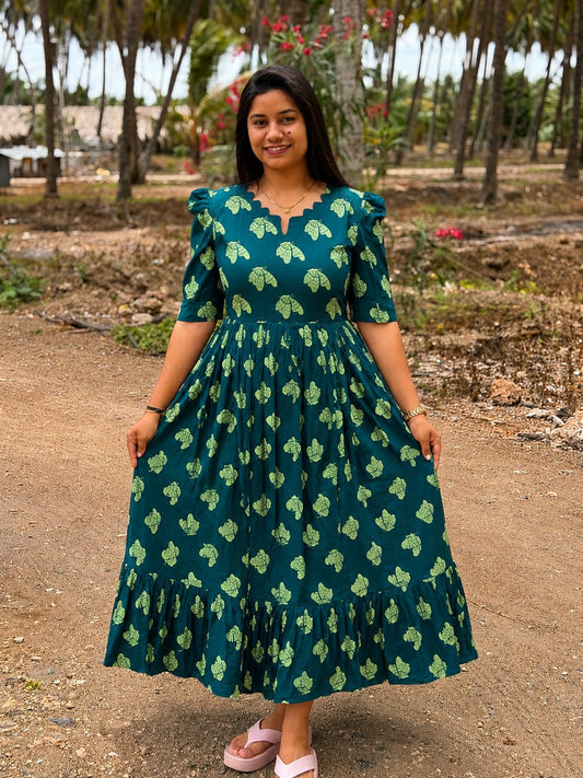 Premium Cotton Floral Frock - CFF203