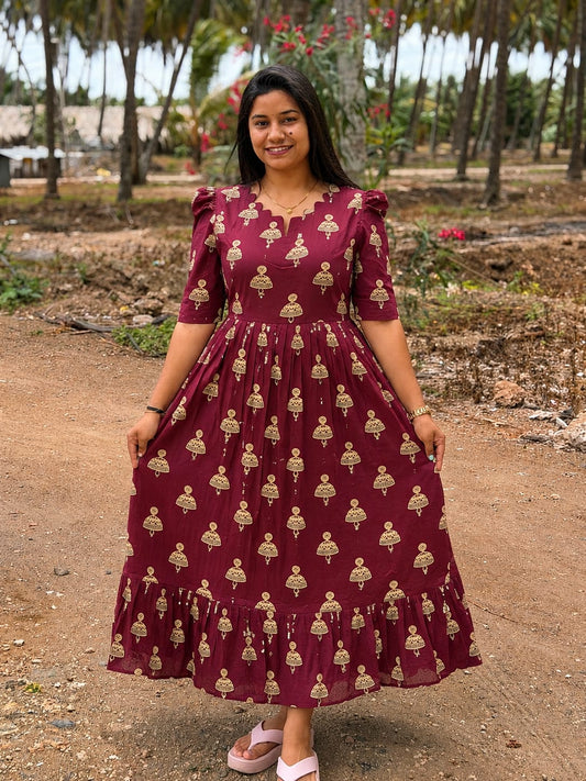 Premium Cotton Floral Frock - CFF207