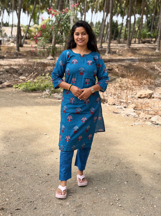 Jaipur Cotton Kurti with Pant  JCK31 (Check Our Size Chart Before Placing the Order)