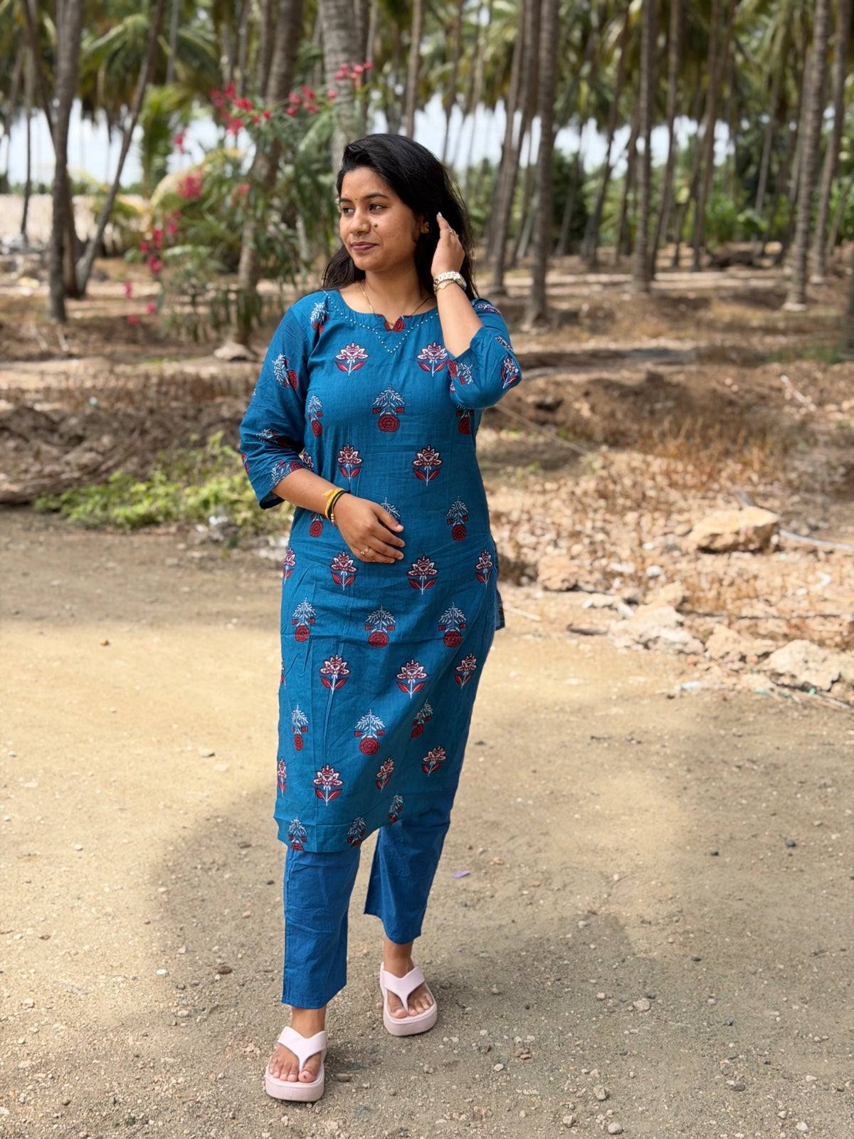 Jaipur Cotton Kurti with Pant  JCK31 (Check Our Size Chart Before Placing the Order)