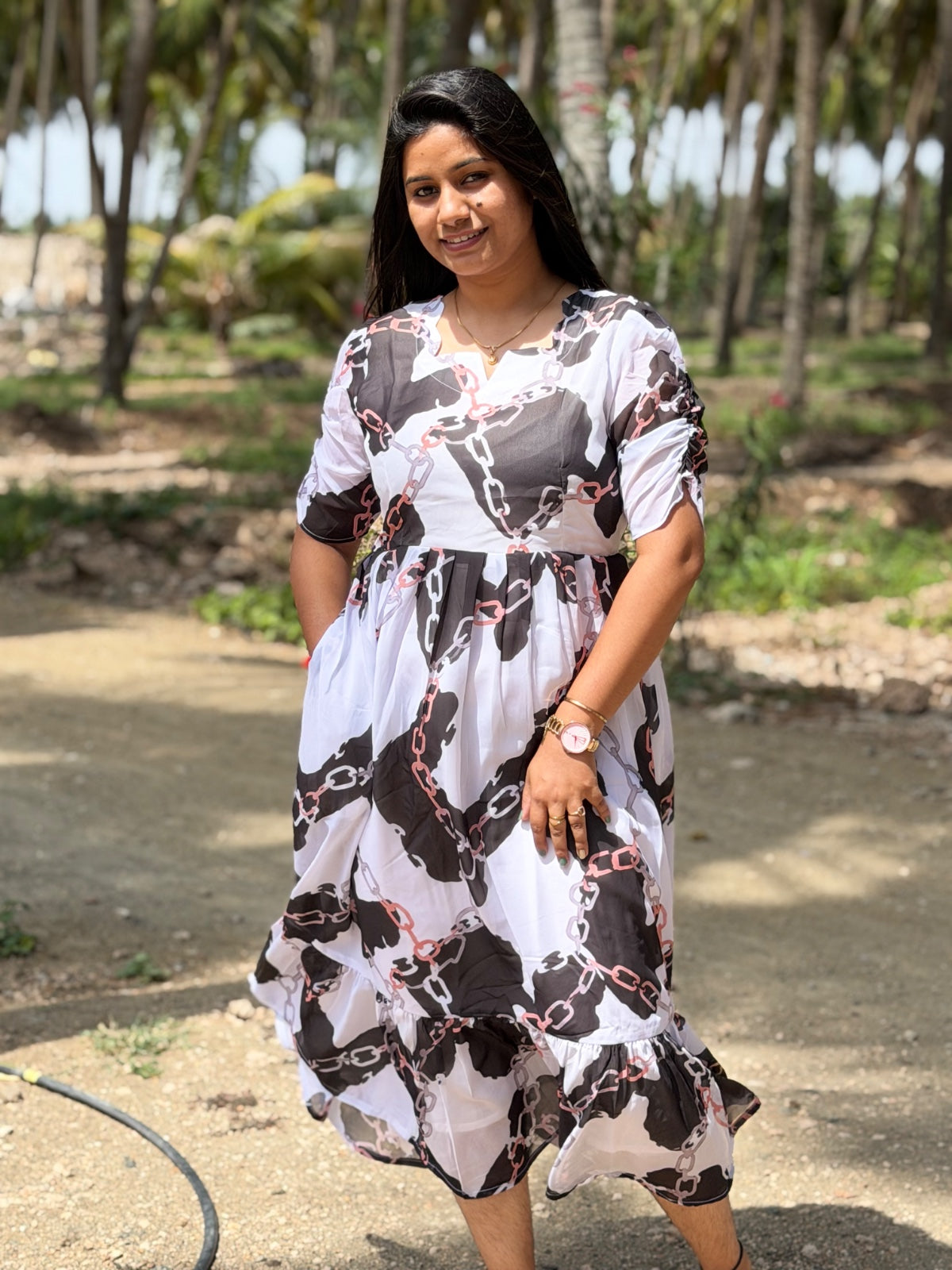 Georgette Floral Frock GFF08
