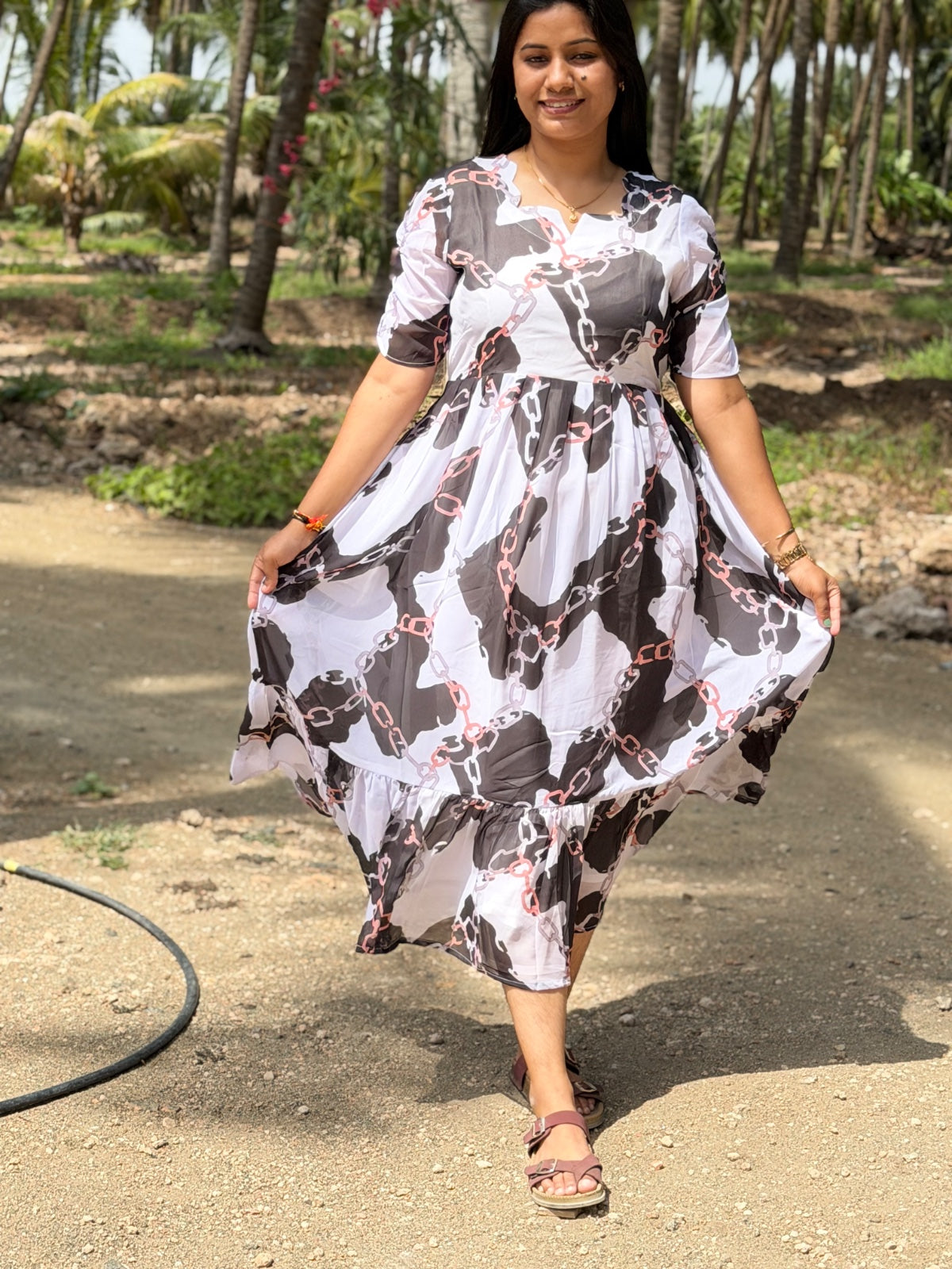 Georgette Floral Frock GFF08