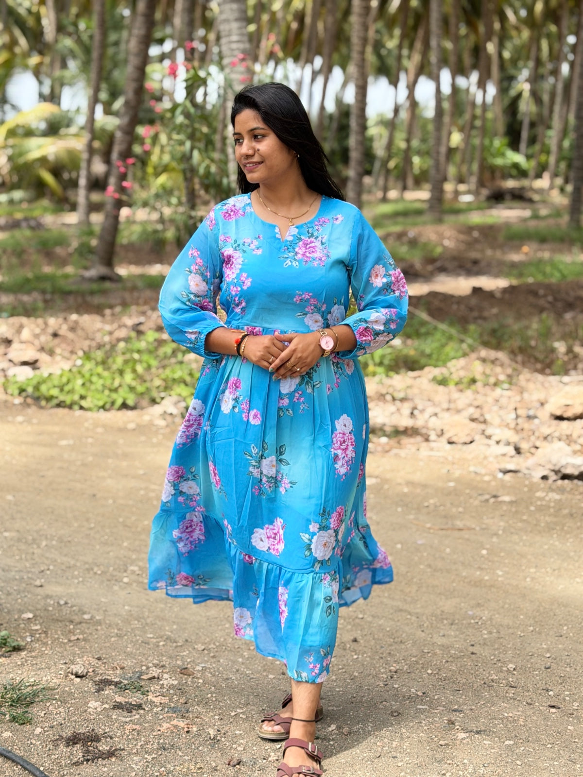 Georgette Floral Frock GFF09